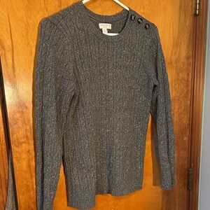 Charter Club Metallic Gray Crewneck Sweater